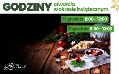 Godziny otwarcia w okresie świątecznym