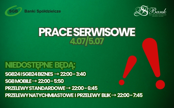 Prace serwisowe!